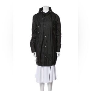 The Kooples Black Hooded Utility Parka • Moto Details • Street Luxe Fit